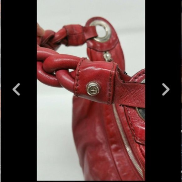 SOLD Francesco Biasia Shoulder Bag Purse Red Leather - Picture 6 of 8